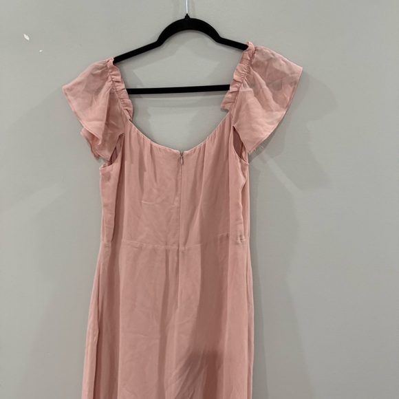 Reformation Dress The Butterfly Midi Flutter Sleeve in Blush Pink - Picture 5 of 8